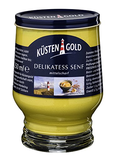 Küstengold Delikat. Senf mittelscharf, 12er Pack (12 x 250 ml) von Küstengold