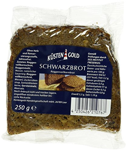 Küstengold Schwarzbrot, 15er Pack (15 x 250 g) von Küstengold