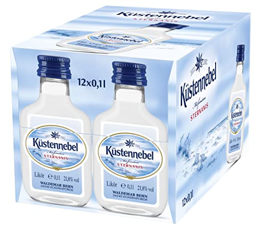 Küstennebel | Sternanis | 12 x 100 ml | Taschenflasche | beliebteste deutsche Anisspirituose | sympathischer Klassiker | Ideal als Aperitif von Küstennebel