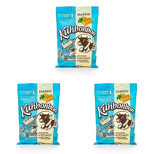 Karamellbonbons Kuhbonbon Laktosefrei 175g (Packung mit 3) von Kuhbonbon