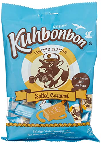 Kuhbonbon Salted Caramel 175g – weiche Karamellbonbons aus süßem Karamell, zartschmelzende Toffee-Bonbons aus guter Butter, Milch und Salz, glutenfrei, 175 gr Kuhbonbon Salted Caramel 175g – weiche Karamellbonbons aus süßem Karamell, zartschmelzende Toffee-Bonbons aus guter Butter, Milch und Salz, glutenfrei, 175 gr von Kuhbonbon