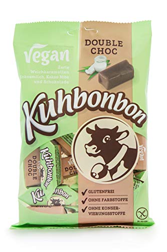 Kuhbonbon Vegan Double Choc 165g - Vegane Schokoladen Karamellbonbons von Kuhbonbon