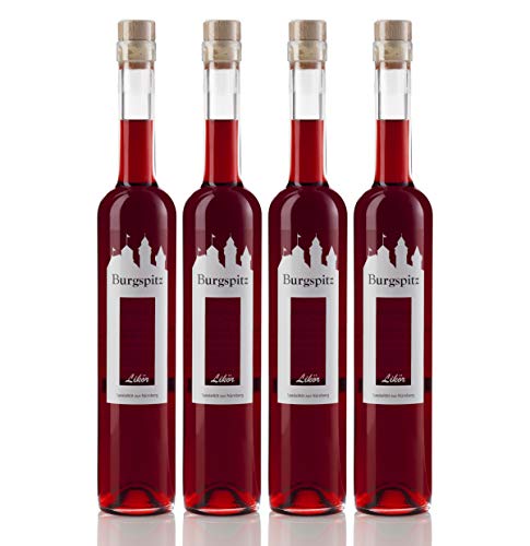 Burgspitz® à 0,7 Liter 4 Flaschen Kultbrand Beerenlikör Beerenliqueur, Nürnberg, Direkt vom Hersteller, Höchste Qualitäts Prinzipien, Likör je 500ml 0,5L von Kultbrand