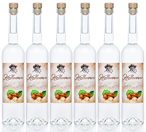 Kellernuss ® 0,7 Liter 6 Flaschen Kultbrand DLG Gold Haselnuss-Schnaps Nürnberg, Direkt vom Hersteller, allerfeinster und sensationeller Haselnussschnaps, Höchste Qualitäts Prinzipien à 700 ml von Kultbrand