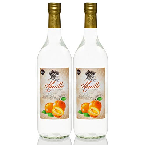 Marillen-Schnaps 2 Flaschen à 1 Liter Aprikose Marille Schnaps, Kultbrand Nürnberg, Direkt vom Hersteller, Höchste Qualitäts Prinzipien von Kultbrand