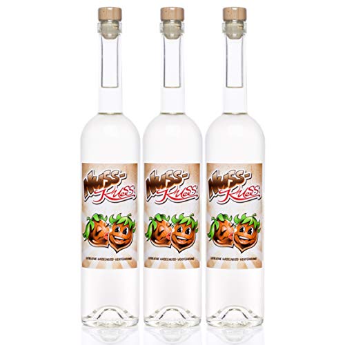 Nuss Kuss ® 0,7 Liter 3 Flaschen Kultbrand DLG Gold Haselnuss-Schnaps Nürnberg, Haselnussschnaps Haselnuss Liebliche Spezialität, Direkt vom Hersteller, Höchste Qualitäts Prinzipien à 700 ml von Kultbrand