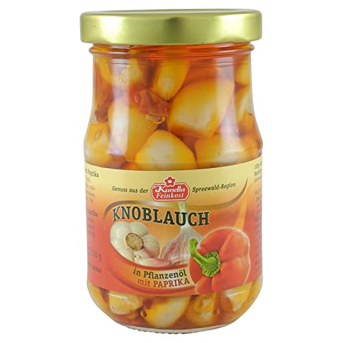 Knoblauchzehen in Öl mit Paprika (185 g Glas) von Kunella Feinkost GmbH