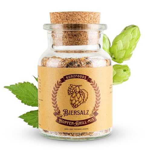 KunzFoods Biersalz Hopfen-Grill-Mix im schönen Korkenglas/Geschenk für Feinschmecker/Geschenkidee für Bierliebhaber KunzFoods Biersalz Hopfen-Grill-Mix im schönen Korkenglas/Geschenk für Feinschmecker/Geschenkidee für Bierliebhaber von Kunz Foods Group