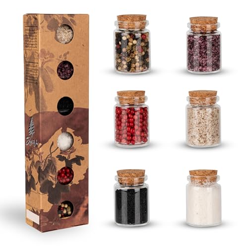 SIMPLY WOOD Gourmet Salze und Pfefferset, Gewürze aus aller Welt Geschenkeset 6x25g SIMPLY WOOD Gourmet Salze und Pfefferset, Gewürze aus aller Welt Geschenkeset 6x25g von Kunz Foods Group