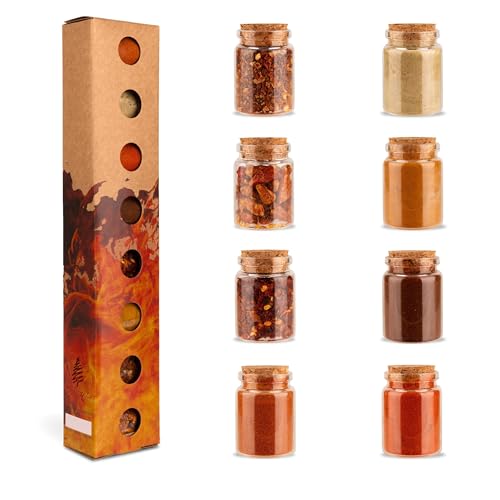 SIMPLYWOOD - Chili Gewürze Geschenkset mit 8 Chilisorten in 8x25ml Korekengläser SIMPLYWOOD - Chili Gewürze Geschenkset mit 8 Chilisorten in 8x25ml Korekengläser von Kunz Foods Group