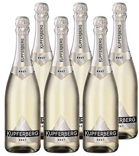 Kupferberg Gold Brut Sekt (6 x 0,75 l) 11,0% vol. fruchtig-frische Sekt-Cuvée, feinperlig und vollmundig, Aromen von reifen, tropischen Früchten und Zitrus, Sekttradition seit 150 Jahren von Kupferberg