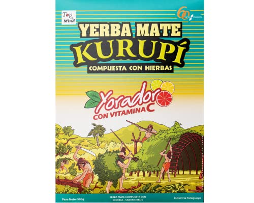Yerba Mate Tee Kurupi 500g | Kurupi Sabor Citrus | Yerba Mate Tee pflanzliche und fruchtige 0,5kg von Kurupi