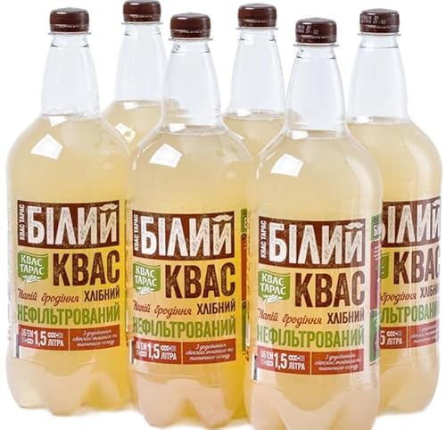 Gärgetränk "Kwas Taras WEISS" auf Gersten-Weizen-Malzbasis 6 x 1,5L von Kvas Taras