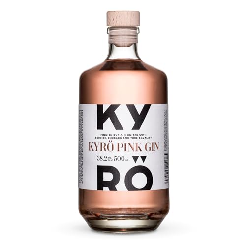 Kyrö Pink Gin 38,2% Vol. | Kyrö Distillery| Finnischer Roggengin| Aufgegossen mit Preiselbeeren, Erdbeeren und Rhabarber | 500ml von Kyrö