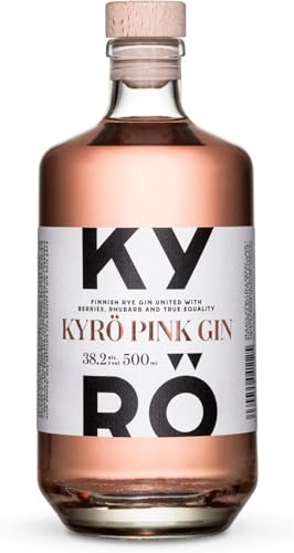 Kyrö Pink Gin 38,2% Vol. | Kyrö Distillery| Finnischer Roggengin| Aufgegossen mit Preiselbeeren, Erdbeeren und Rhabarber | 500ml von Kyrö