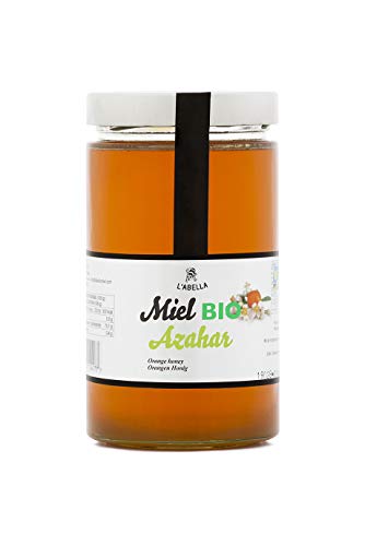 BIO Orangenblütenhonig aus Spanien - BIO Orangenhonig - Premium Qualität - reines Naturprodukt - fruchtiger Geschmack der Zitrusfrucht - im Glas, Größe:450 g, Geschmack:Orange von L'ABELLAMEL