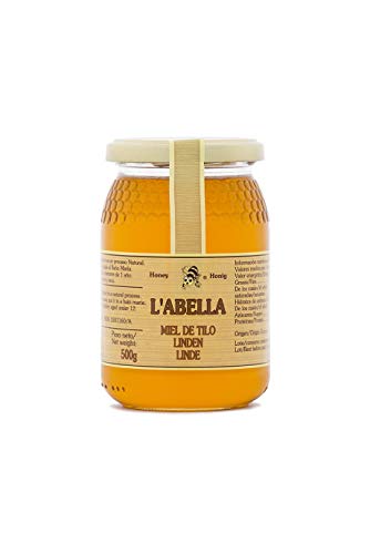 L'Abella Mel – 100% natürlicher Lindenhonig | Reiner Bienenhonig, handgefertigt von Imkern in Rumänien – Premiumprodukt – 500-g-Glas – glutenfrei von L'ABELLAMEL