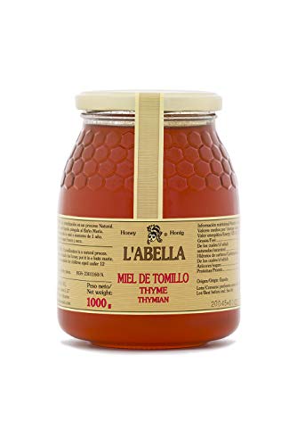 L'Abella Mel – 100% natürlicher Thymianhonig | Reiner Bienenhonig, von Hand gesammelt an der Costa Blanca, Spanien – Premiumprodukt – 1000-g-Glas – Glutenfrei von L'ABELLAMEL