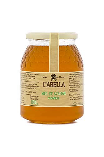 L'Abella Mel - Orangenblütenhonig - Natürliche Orangenblüte | Reiner Bienenhonig, von Hand gesammelt an der Costa Blanca, Spanien – Glutenfrei – 1000-g-Glas von L'ABELLAMEL