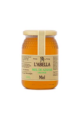L'Abella Mel - Orangenblütenhonig - Natürliche Orangenblüte | Reiner Bienenhonig, von Hand gesammelt an der Costa Blanca, Spanien – Glutenfrei – 500-g-Glas von L'ABELLAMEL