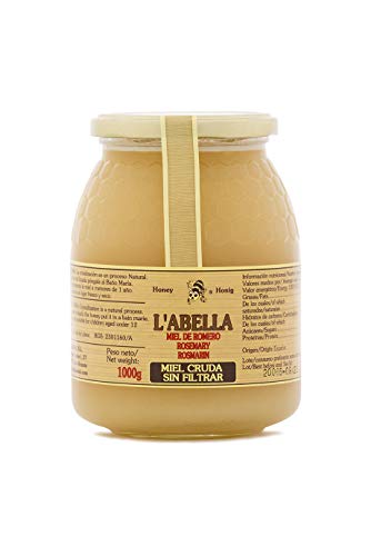 L'Abella Mel – Roher, ungefilterter Rosmarinhonig – 100% natürlich | Reiner Bienenhonig, von Hand gesammelt an der Costa Blanca, Spanien – 1000-g-Glas – glutenfrei von L'ABELLAMEL