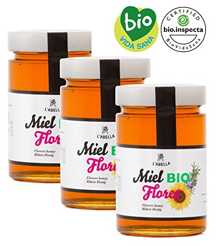 BIO Blütenhonig aus Spanien - Premium Qualität - reines Naturprodukt - kaltgeschleudert- unfiltriert- süßer Geschmack aus dem Blumennektar - 3 x 900 g, Größe:900 g, Geschmack:Blüte BIO Blütenhonig aus Spanien - Premium Qualität - reines Naturprodukt - kaltgeschleudert- unfiltriert- süßer Geschmack aus dem Blumennektar - 3 x 900 g, Größe:900 g, Geschmack:Blüte von L'Abella