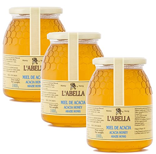 Echter Akazienhonig aus Spanien - Premium Qualität - reines Naturprodukt - kaltgeschleudert - unfiltriert - mildes, liebliches Aroma - 3 x 1 Kg Glas, Größe:1000 ml, Geschmack:Akazie Echter Akazienhonig aus Spanien - Premium Qualität - reines Naturprodukt - kaltgeschleudert - unfiltriert - mildes, liebliches Aroma - 3 x 1 Kg Glas, Größe:1000 ml, Geschmack:Akazie von L'Abella