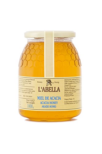 Echter Akazienhonig aus Spanien - Premium Qualität - reines Naturprodukt - kaltgeschleudert - unfiltriert - mildes, liebliches Aroma - im Glas, Größe:1000 ml, Geschmack:Akazie von L'ABELLAMEL