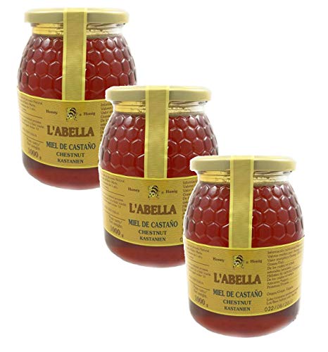Edelkastanienhonig aus Spanien - beste Qualität - reines Naturprodukt - kaltgeschleudert-kräftig, herb und blumig-Duft der Kastanienblüte-3x 1Kg Glas Edelkastanienhonig aus Spanien - beste Qualität - reines Naturprodukt - kaltgeschleudert-kräftig, herb und blumig-Duft der Kastanienblüte-3x 1Kg Glas von L'Abella