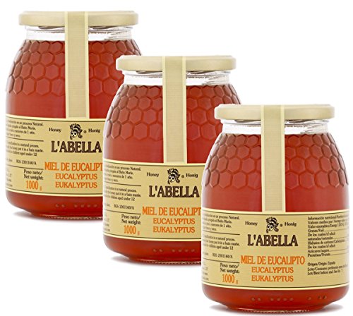 Eukalyptushonig aus Spanien - Premium Qualität - reines Naturprodukt - kaltgeschleudert- würzigen bis milden Geschmack aus Blütennektar- 3 x 1 Kg Glas, Größe:1000 ml, Geschmack:Eukalyptus Eukalyptushonig aus Spanien - Premium Qualität - reines Naturprodukt - kaltgeschleudert- würzigen bis milden Geschmack aus Blütennektar- 3 x 1 Kg Glas, Größe:1000 ml, Geschmack:Eukalyptus von L'Abella
