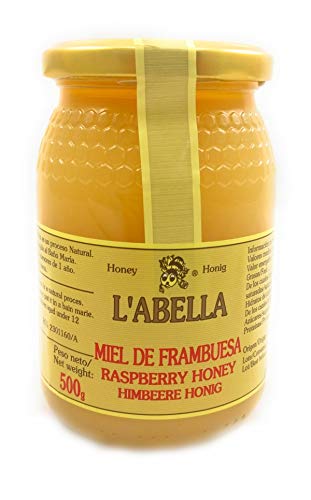 Himbeerblütenhonig aus Spanien - beste Qualität - reines Naturprodukt - kaltgeschleudert - sehr zartes und fruchtiges Aroma der Himbeerfrucht- im Glas, Größe:500 ml, Geschmack:Himbeere von L'Abella