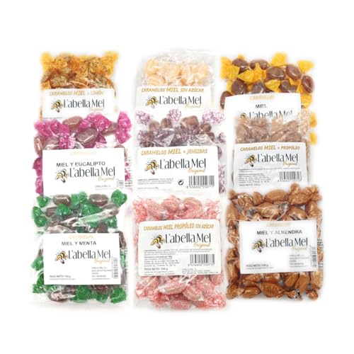 L'Abella Honig Caramelos | Honigbonbons aus zarten spanischen Honig | großes Vorteilsset 9x 100g L'Abella Honig Caramelos | Honigbonbons aus zarten spanischen Honig | großes Vorteilsset 9x 100g von L'Abella