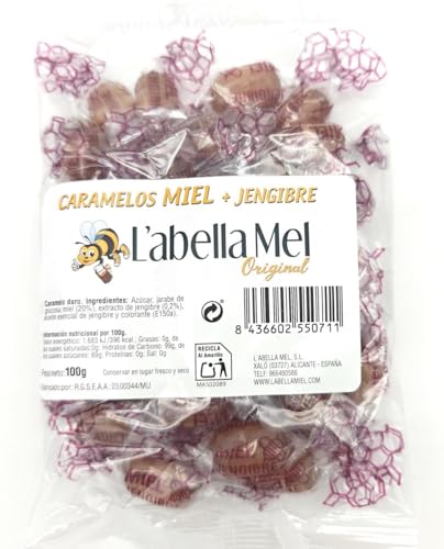 L'Abella Honig Caramelos | Honigbonbons aus zarten spanischen Honig und Ingwer von L'Abella