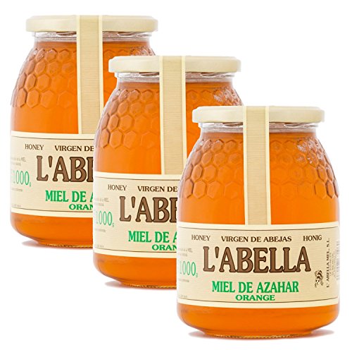 Orangenblütenhonig aus Spanien - Orangenhonig - Premium Qualität - Naturprodukt - kaltgeschleudert - fruchtiger Geschmack der Zitrusfrucht- 3 x 1 Kg , Größe:1000 ml, Geschmack:Orange von L'Abella