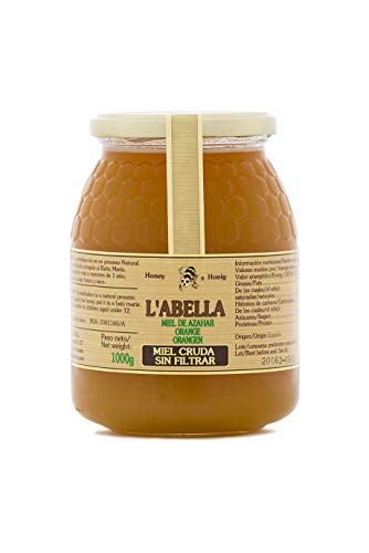 RAW Orangenblütenhonig aus Spanien - Ungefilterte Orangenhonig - Premium Qualität - ungefiltert - fruchtiger Geschmack der Zitrusfrucht, Größe:1000 ml, Geschmack:Raw Orange von L'ABELLAMEL