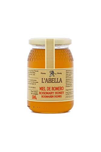 Rosmarinhonig aus Spanien - Premium Qualität - reines Naturprodukt - kaltgeschleudert - unfiltriert - leicht und würziger Geschmack - im Glas, Größe:500 g, Geschmack:Rosmarin von L'ABELLAMEL