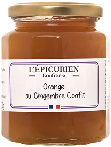 L'Epicurien - Confiture artisanale - Handwerklich hergestellte Konfitüre mit Bitterorange und kandiertem Ingwer (38% Fruchtanteil) - 320 g von レピキュリアン
