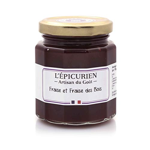 L'Epicurien - Confiture artisanale - Handwerklich hergestellte Konfitüre mit Erdbeere und Walderdbeere (61% Fruchtanteil) - 210 g von L'Epicurien