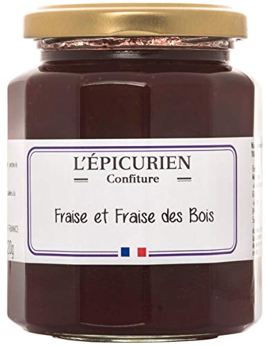 L'Epicurien - Confiture artisanale - Handwerklich hergestellte Konfitüre mit Erdbeere und Walderdbeere - 320 g von レピキュリアン