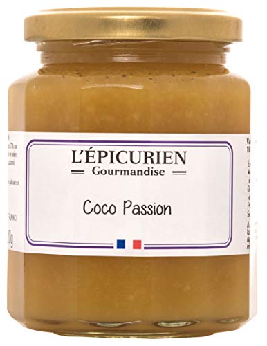 L'Epicurien - Confiture artisanale - Handwerklich hergestellte Konfitüre mit Kokosnuss und Passionsfrucht (50% Fruchtanteil) - 320 g von L'Epicurien