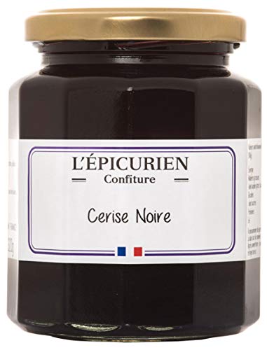 L'Epicurien - Confiture artisanale - Handwerklich hergestellte Konfitüre mit Schwarzkirsche (56% Fruchtanteil) - 320 g von レピキュリアン