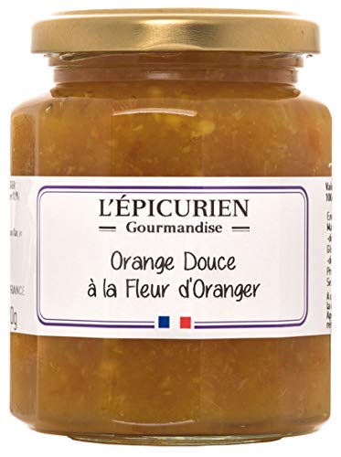 L'Epicurien - Confiture artisanale - Handwerklich hergestellte Konfitüre mit süßer Orange und Orangenblüten (46% Fruchtanteil) - 320 g von L'Epicurien