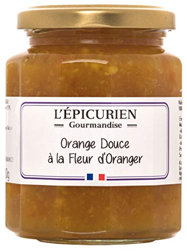 L'Epicurien - Confiture artisanale - Handwerklich hergestellte Konfitüre mit süßer Orange und Orangenblüten (46% Fruchtanteil) - 320 g von レピキュリアン