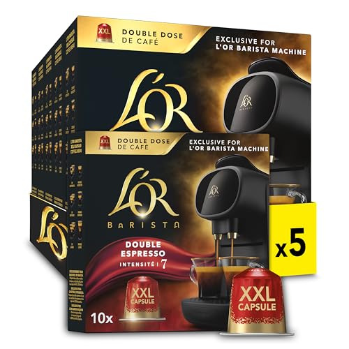 L'OR Barista Kaffeekapseln Espresso Splendente, exklusiv für L'OR Barista Maschinen, 5er Pack, 5 x 10 Kapseln L'OR Barista Kaffeekapseln Espresso Splendente, exklusiv für L'OR Barista Maschinen, 5er Pack, 5 x 10 Kapseln von L'OR
