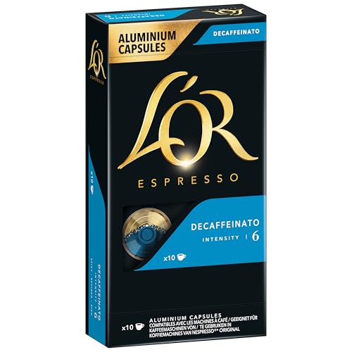 L'OR Espresso Decaffeinato 6, Kaffeekapseln Nespresso®* kompatibel (10 Kaffeepads), entkoffeiniert, vollmundig, Intensität 6/11 von L'OR