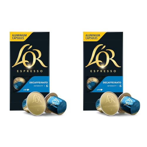 L'OR Espresso Decaffeinato Nespresso®*-kompatible Kapseln, 1 x 10 Stück, 1 x 52g (Packung mit 2) von L'OR