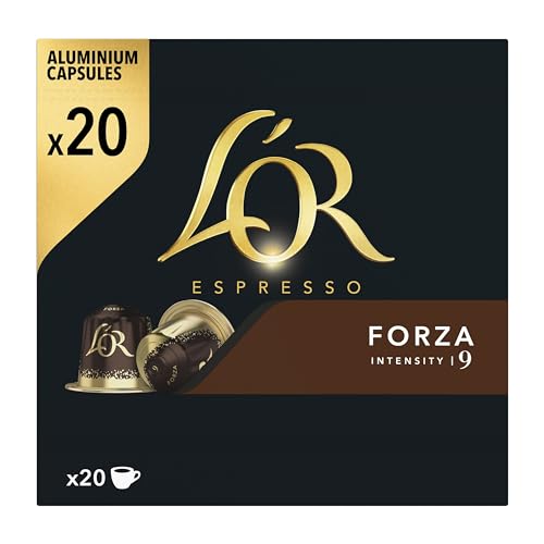 L'OR Espresso Forza 9, Kaffeekapseln Nespresso®* kompatibel (20 Kaffeepads), intensiv & vollmundig, Intensität 9/11 von L'OR