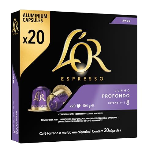 L'OR Espresso Profundo Lungo Intensity 8, 20 Aluminium-Kaffeekapseln von L'OR
