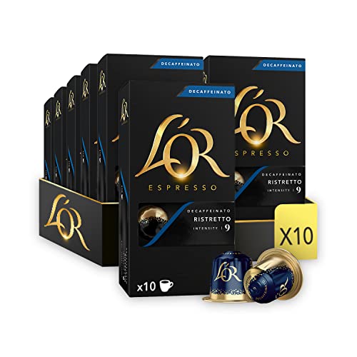 L'OR Espresso Ristretto Entkoffeinierter Espresso Entkoffeinierte Kaffeetassen, 10 x 10 Tassen von L'OR