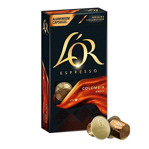 L'OR Kaffeekapseln Espresso Colombia, 100 Nespresso®* kompatible Kapseln, 10er Pack, 10 x 10 Getränke von L'OR